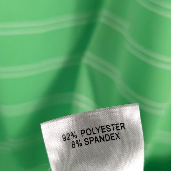 Masters Tournament Golf Polo Shirt Large Green Stripe Augusta National Logo Tech - Picture 4 of 5